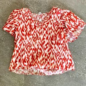 Blouse white and red